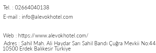 Hotel Alevok telefon numaralar, faks, e-mail, posta adresi ve iletiim bilgileri